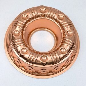 Vintage Copper Ring Jell-O Mold w/Hanging Ring Retro Kitchen Farmhouse Cottage